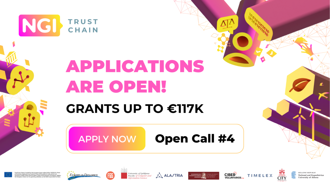 TrustChain Open Call #4 to support up to 17 projects with €1.989.000,00 along with free coaching and access to infrastructure